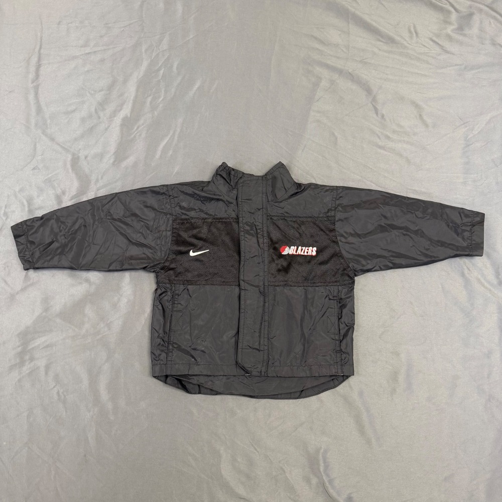 Vintage Nike Team Portland Trail Blazers Windbreaker Jacket Black Kids 18M NBA